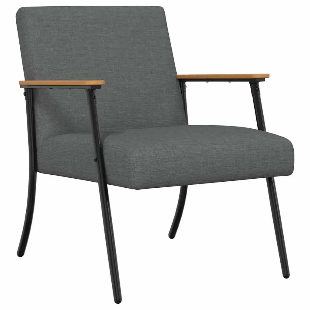 Armchair Grey Fabric Modern Living Room Furniture Comfortable Sleek Design