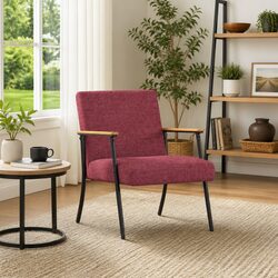 Comfortable Red Fabric Armchair for Everyday Relaxation