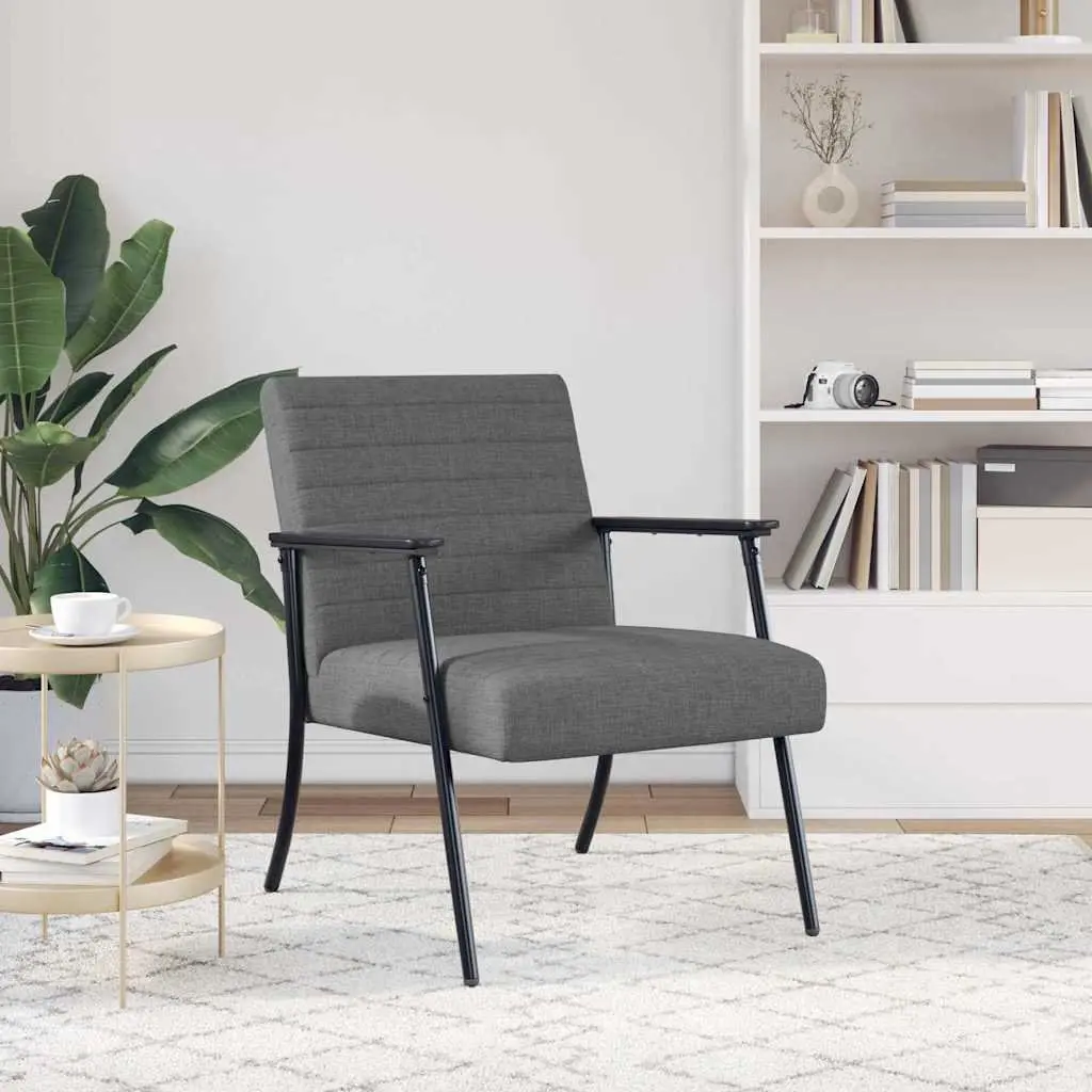 Armchair Grey Fabric Lounge Chair Modern Living Room Bedroom Seating