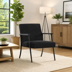 Comfortable Black Velvet Armchair with Elegant Design