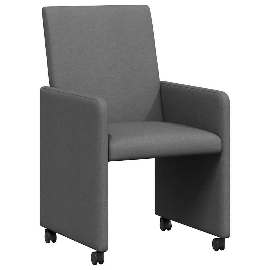 Grey Dining Chairs with Rolling Wheels