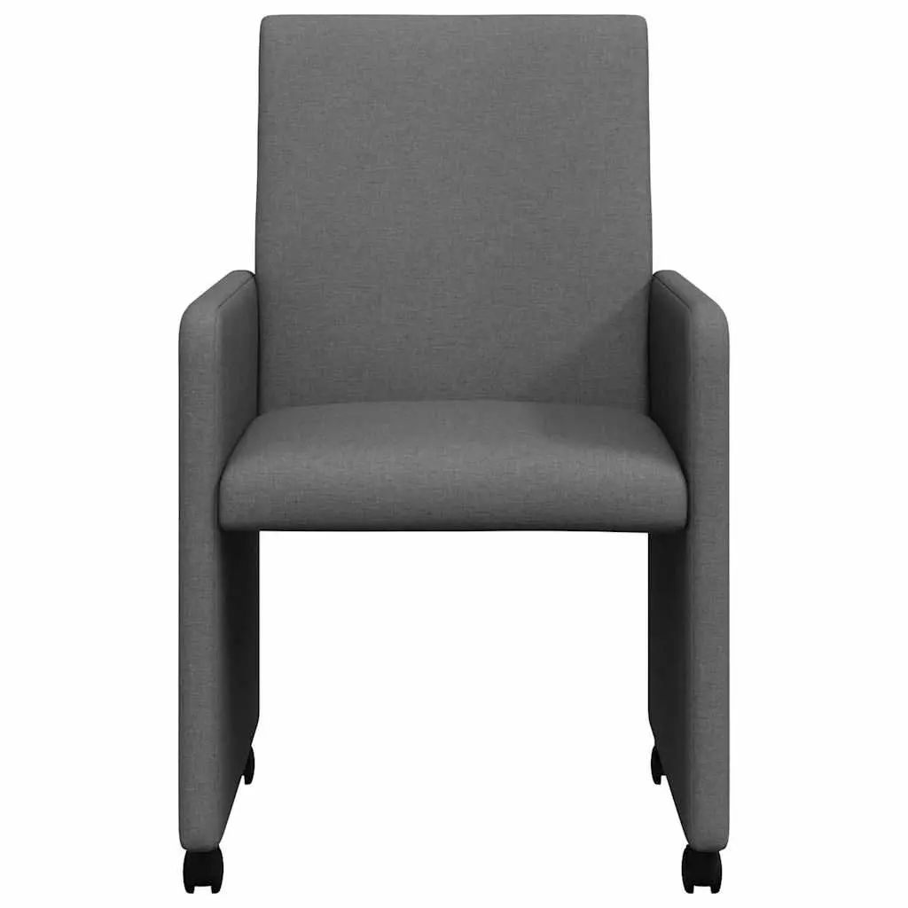 Grey Dining Chairs with Rolling Wheels