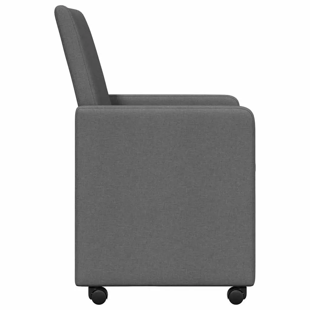 Grey Dining Chairs with Rolling Wheels