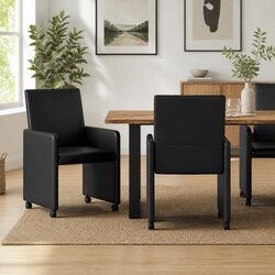 Comfortable and Stylish Dining Chairs on Wheels - 2 Pack