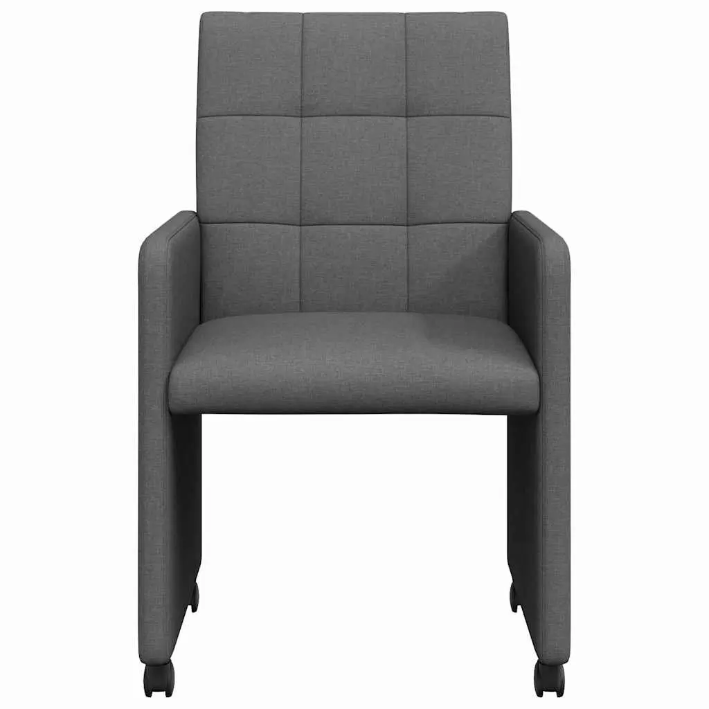Dining Chairs with Wheels Ergonomic Seating 2 Pieces Grey
