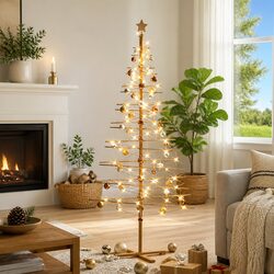 Reliable Wooden Christmas Tree 210cm for Seasonal Joy