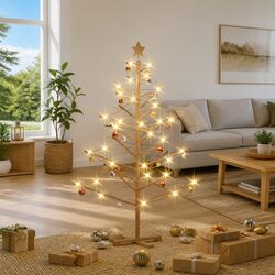 Warm Brown Wooden Christmas Tree 150cm with Stand