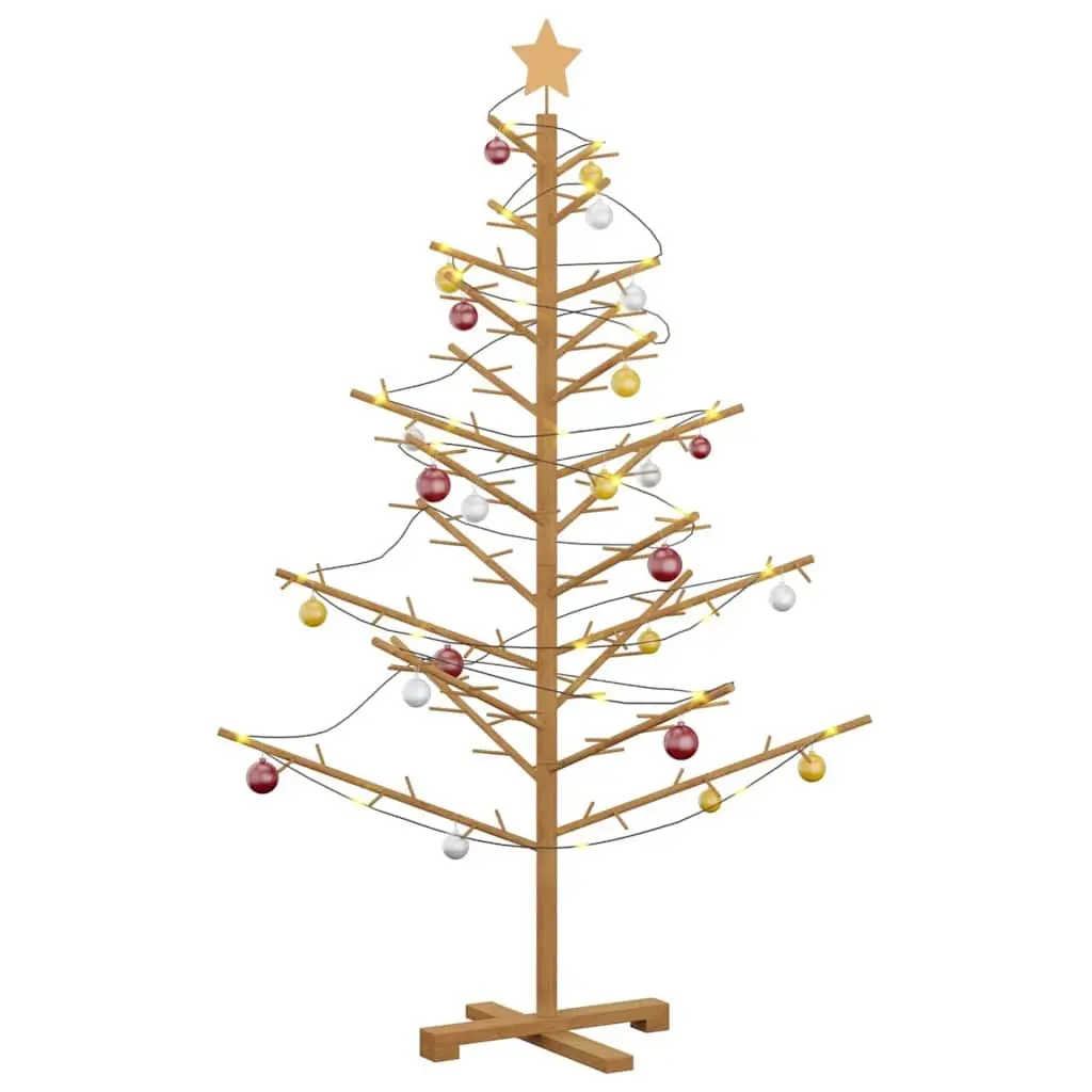 Wooden Christmas Tree 150cm Brown Modern Minimalist Holiday Decor