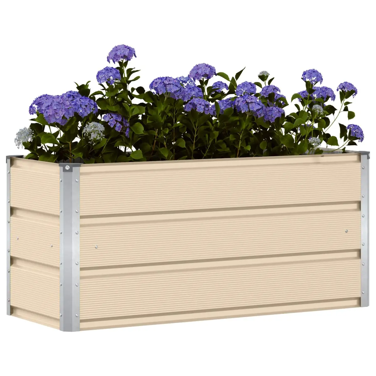 Steel Planter Indoor Outdoor Ivory 100x40x45cm Decorative Pot