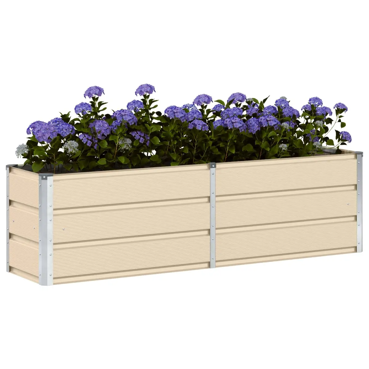 Steel Planter Indoor Outdoor 160 x 40 x 45 cm Ivory