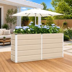 Reliable Ivory Steel Planter 160 x 40 x 75 cm