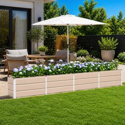 Reliable Ivory Steel Planter 320x40x45cm for Garden Lovers