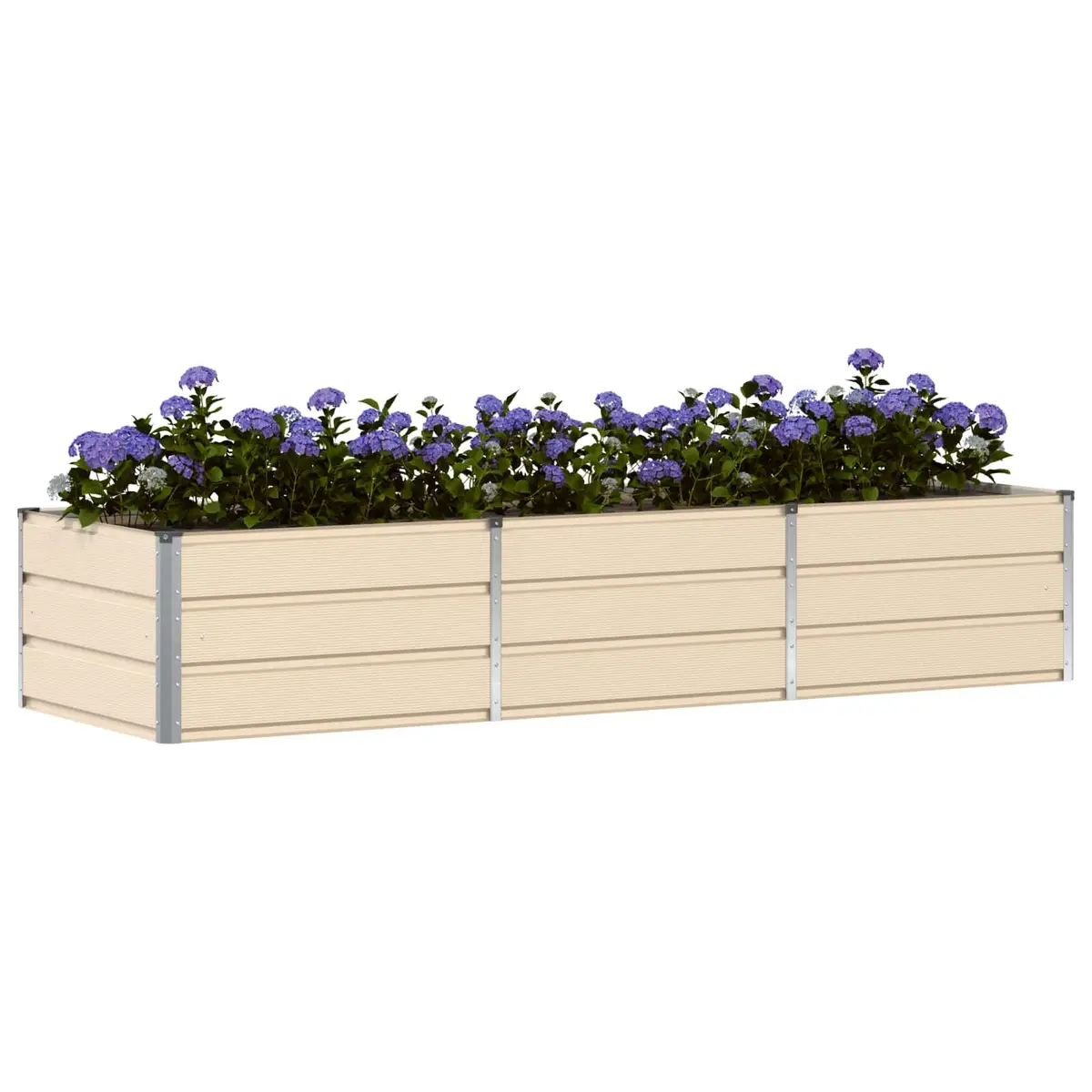 Steel Planter Indoor Outdoor Garden Pot 240x80x45cm Ivory Minimalist