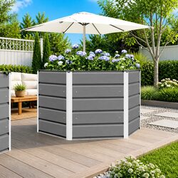 Reliable Hexagonal Steel Planter for Outdoor Use