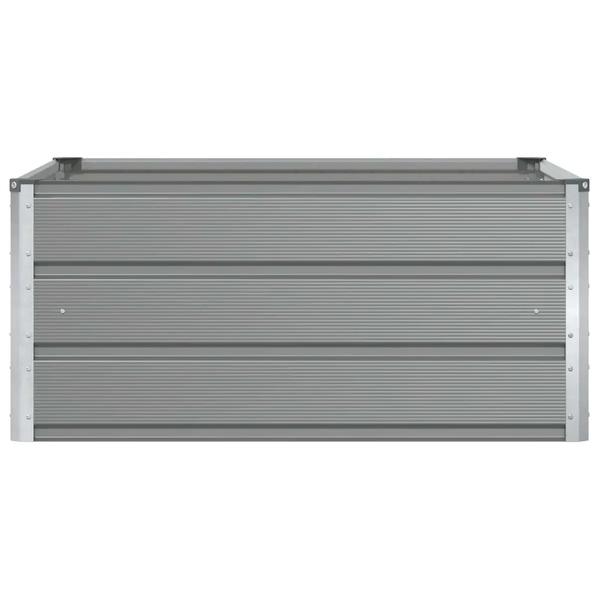 Steel Planter Outdoor Decorative Plant Pot 100 x 100 x 45 cm Light Grey Modern Minimalist
