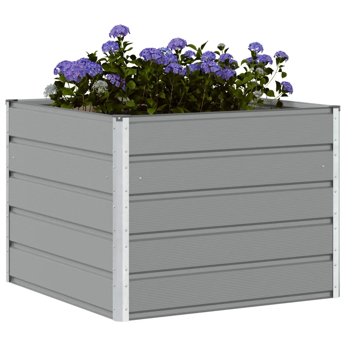 Steel Planter Modern Garden Outdoor Decorative Pot 100 x 100 x 75 cm Light Grey
