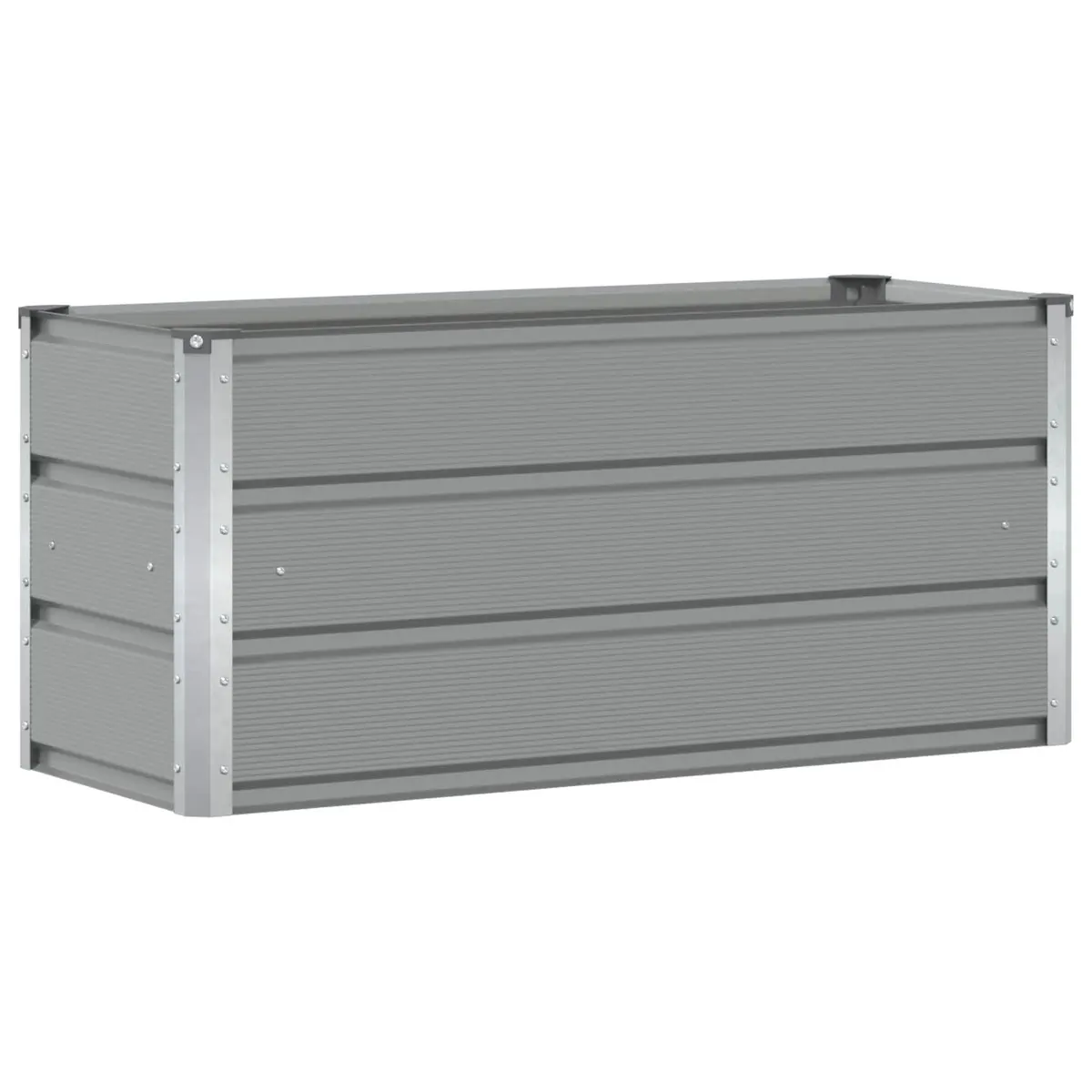 Steel Planter Garden Pot 100x40x45cm Light Grey Indoor Outdoor Modern