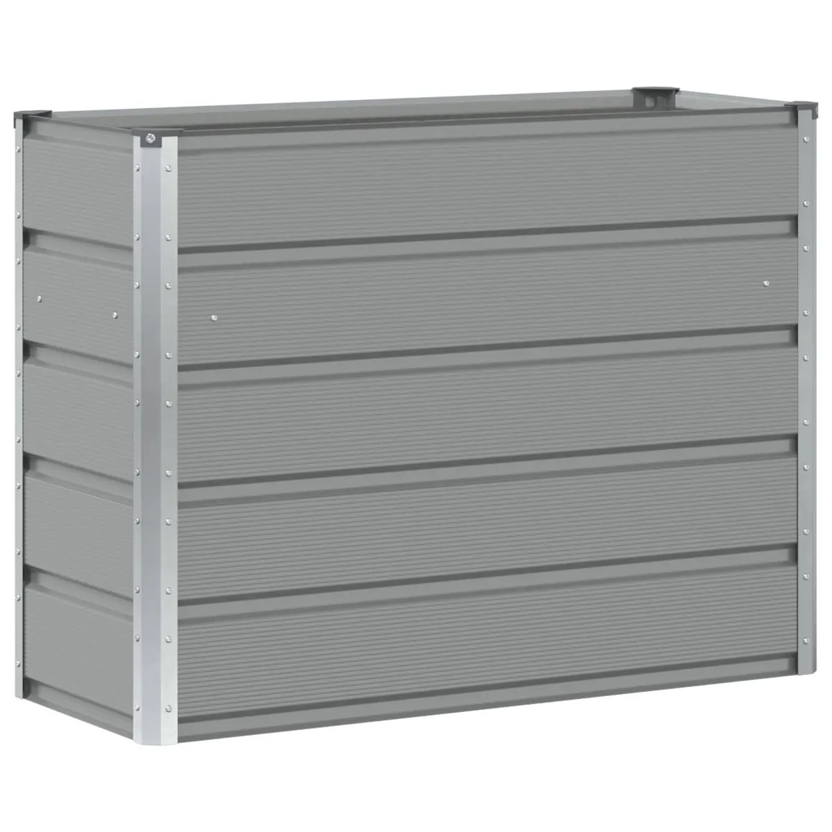 Planter Indoor Outdoor Garden Container 100 x 40 x 75 cm Light Grey Steel