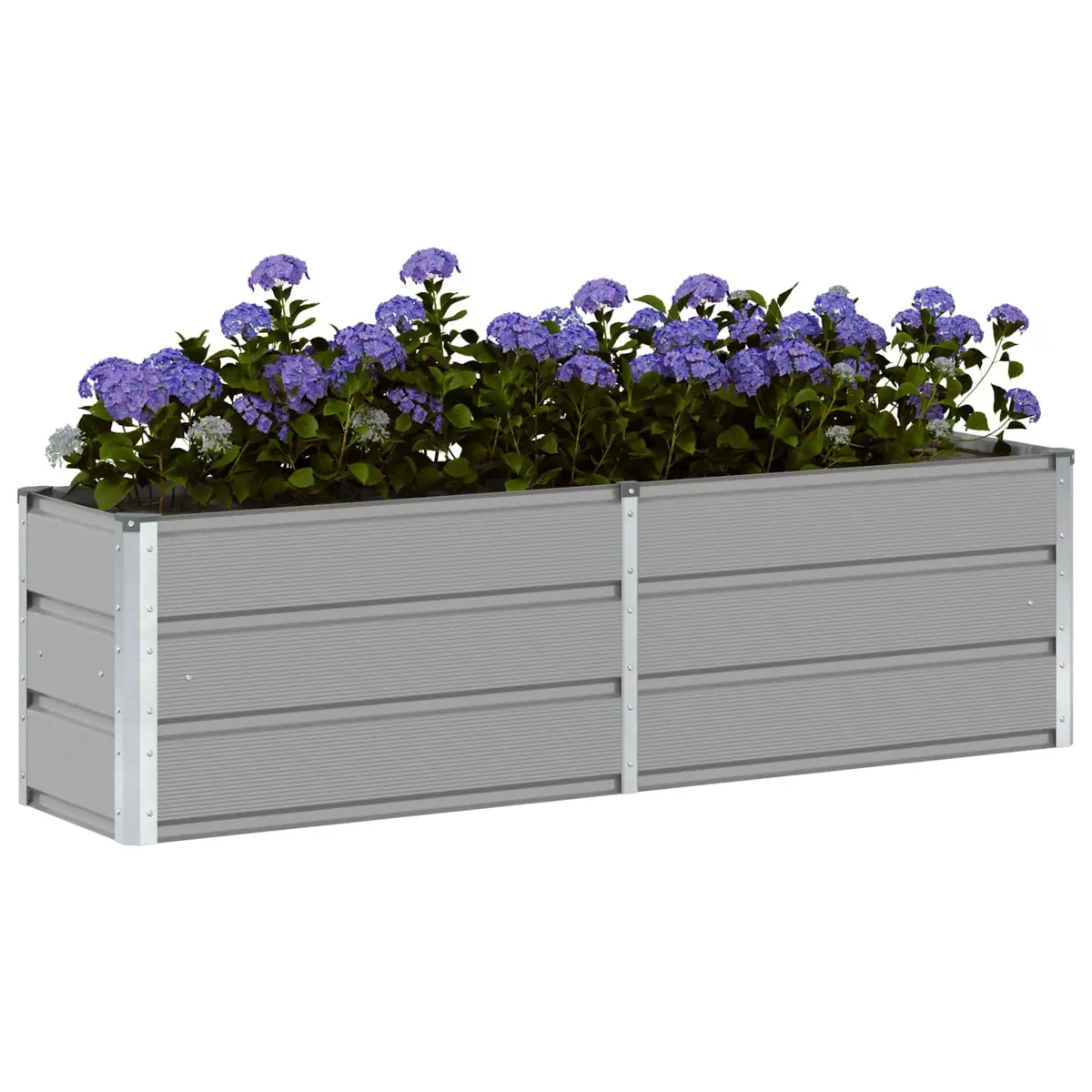 Planter Light Grey Steel Garden Outdoor Indoor Pot Large Modern Design 160cm
