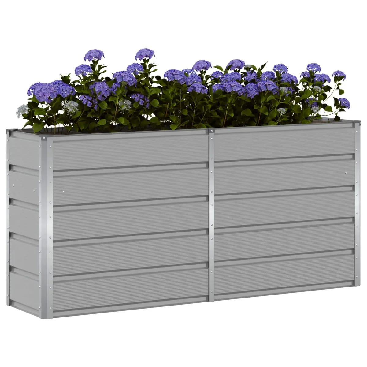 Steel Planter Large Flower Pot Light Grey 160x40x75cm Indoor Outdoor Garden