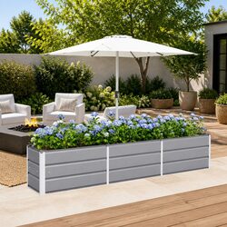 Reliable Light Grey Steel Planter for Your Home