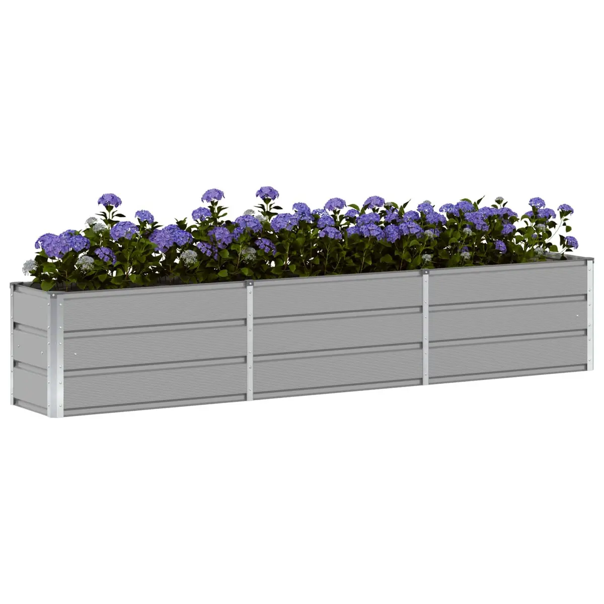 Steel Planter Indoor Outdoor 240x40x45cm Light Grey