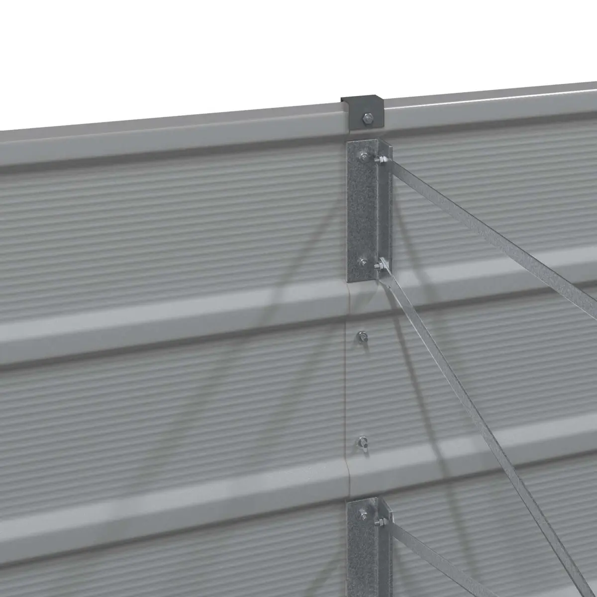 Steel Planter Indoor Outdoor 240x40x45cm Light Grey