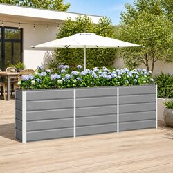 Reliable and Stylish Light Grey Steel Garden Planter