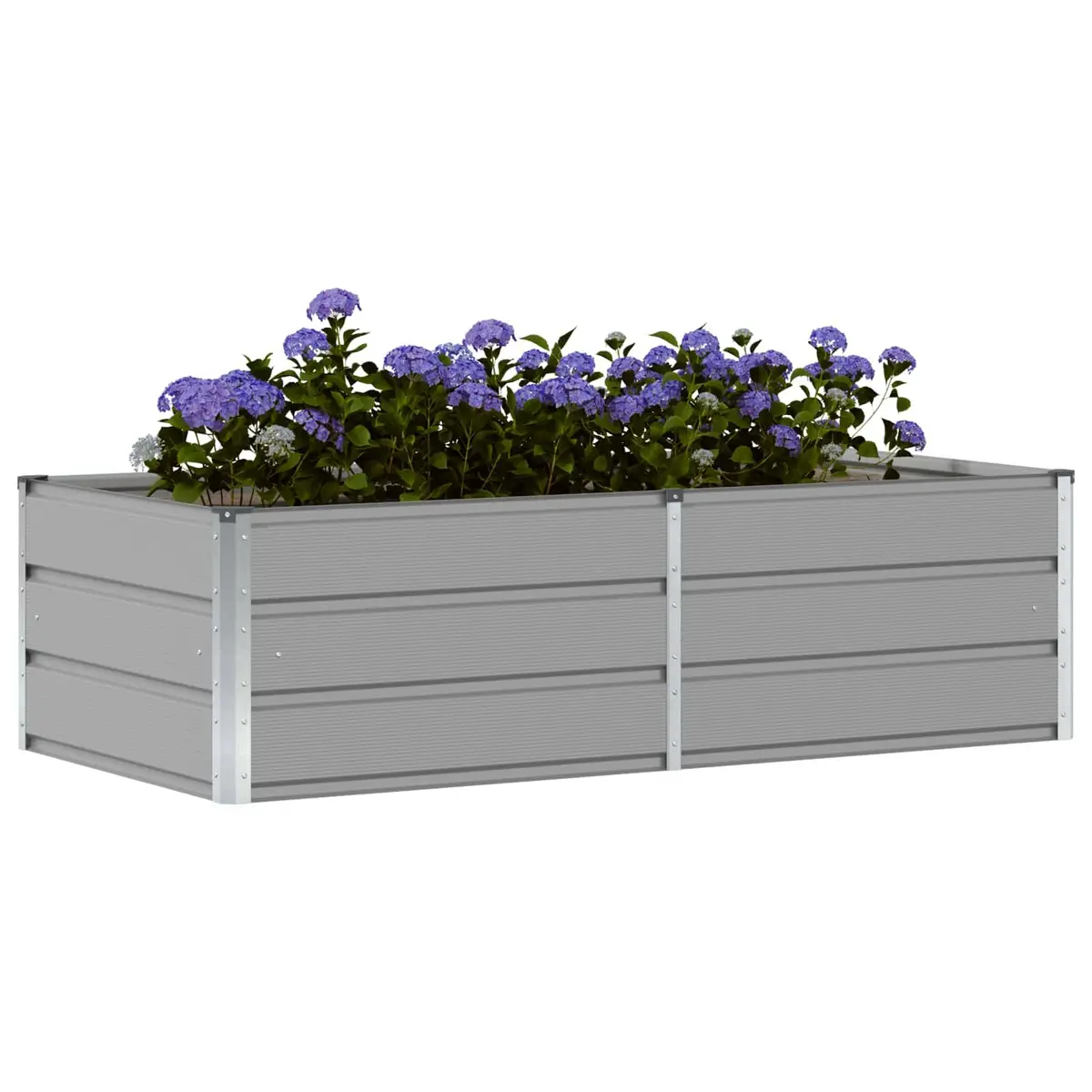 Planter Indoor Outdoor Light Grey 160 x 80 x 45 cm Steel Container