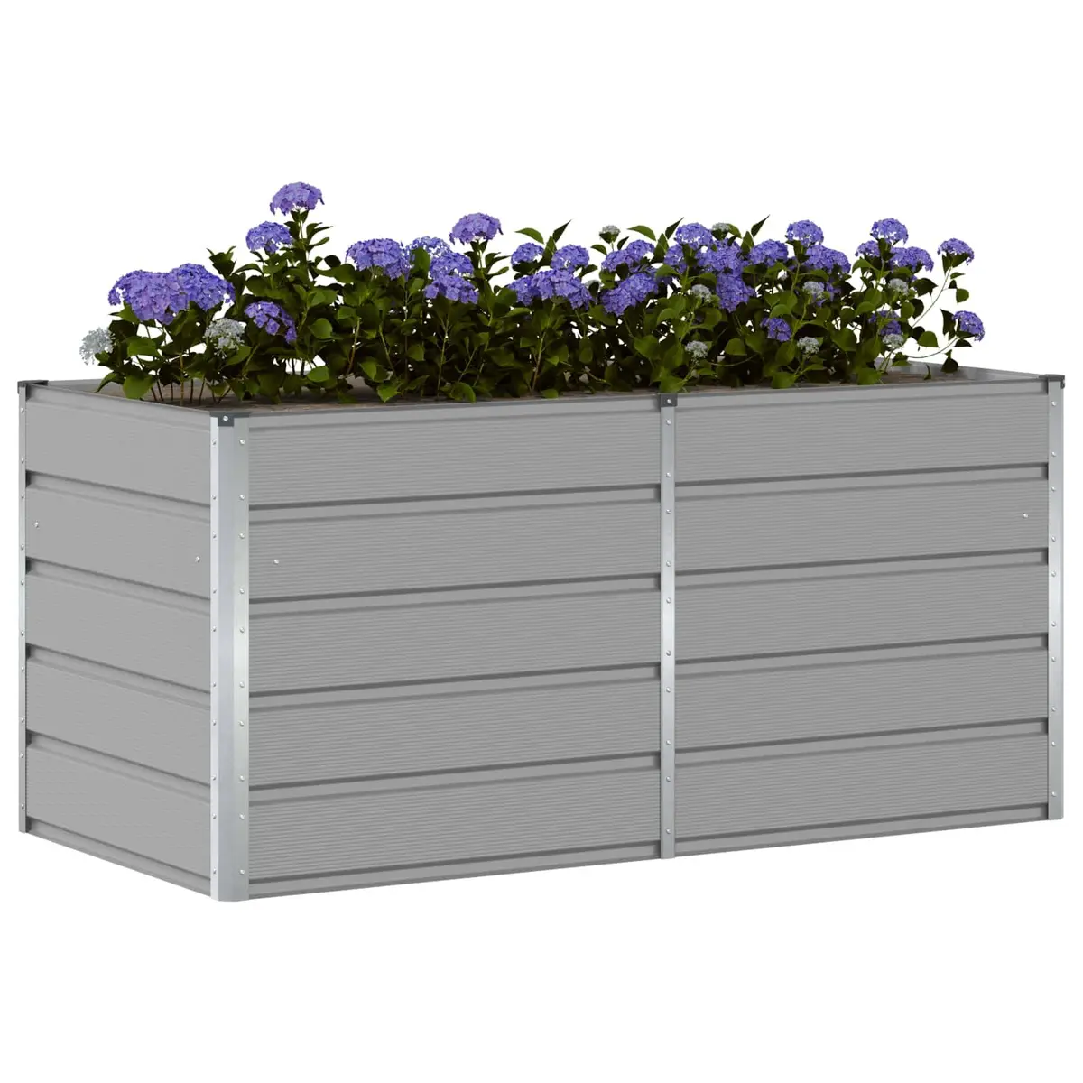 Planter Light Grey 160 x 80 x 75 cm Indoor Outdoor Modern Steel