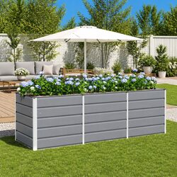 Reliable Light Grey Steel Planter: Practical Design for Your Space 240x80x75cm