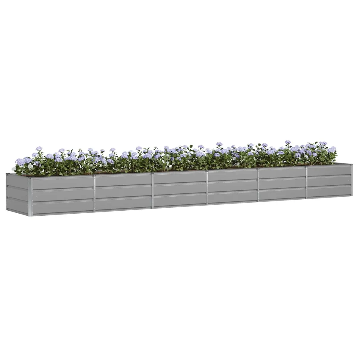 Planter Light Grey 480x80x45cm Steel Indoor Outdoor Garden Terrace