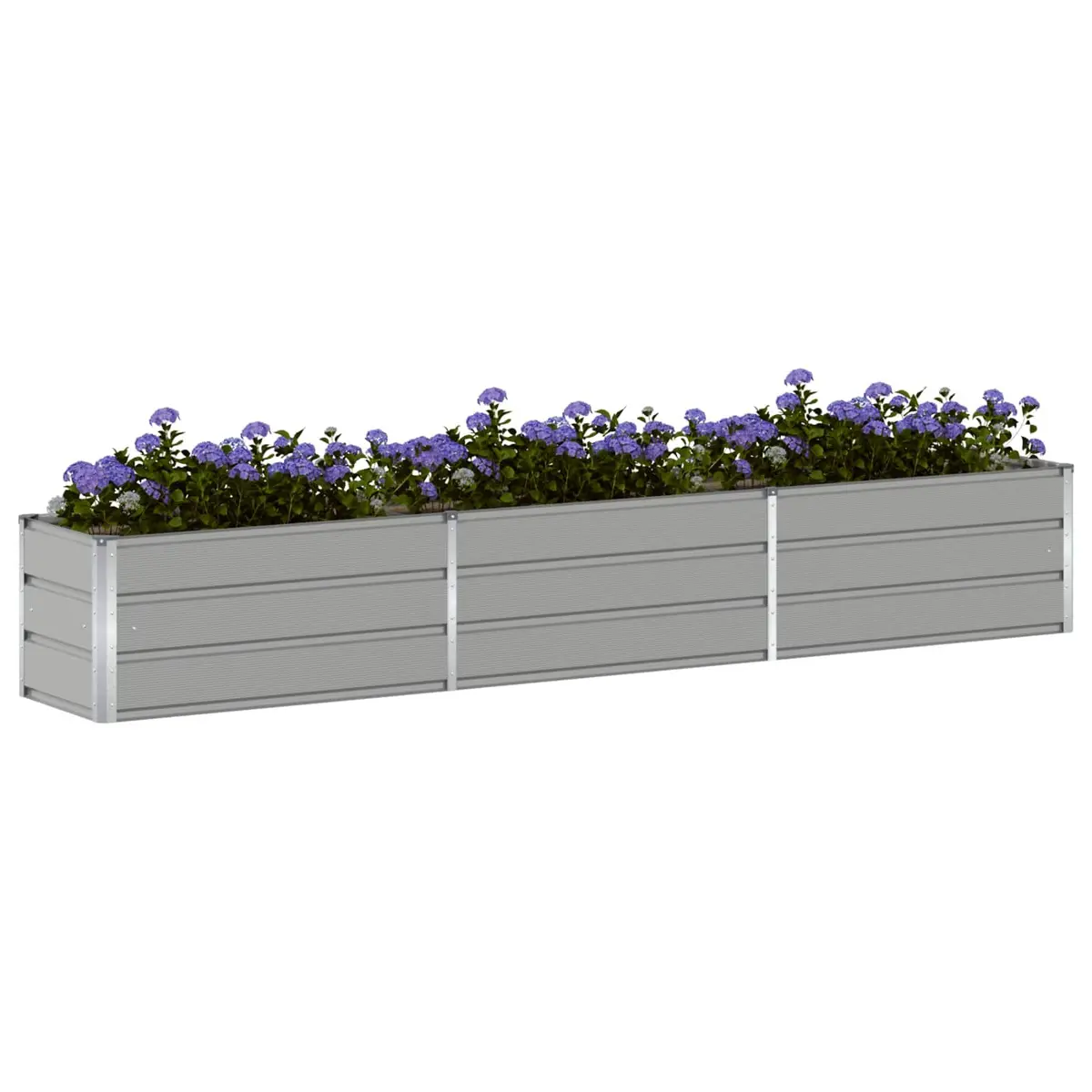 Galvanised Steel Planter Garden Outdoor Raised Bed 290 x 50 x 45 cm Light Grey