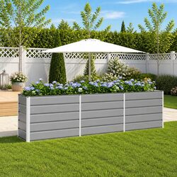 Reliable Light Grey Steel Planter for Your Garden