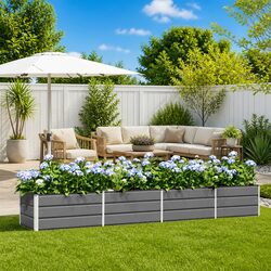 Quality Light Grey Galvanised Steel Planter for Your Garden