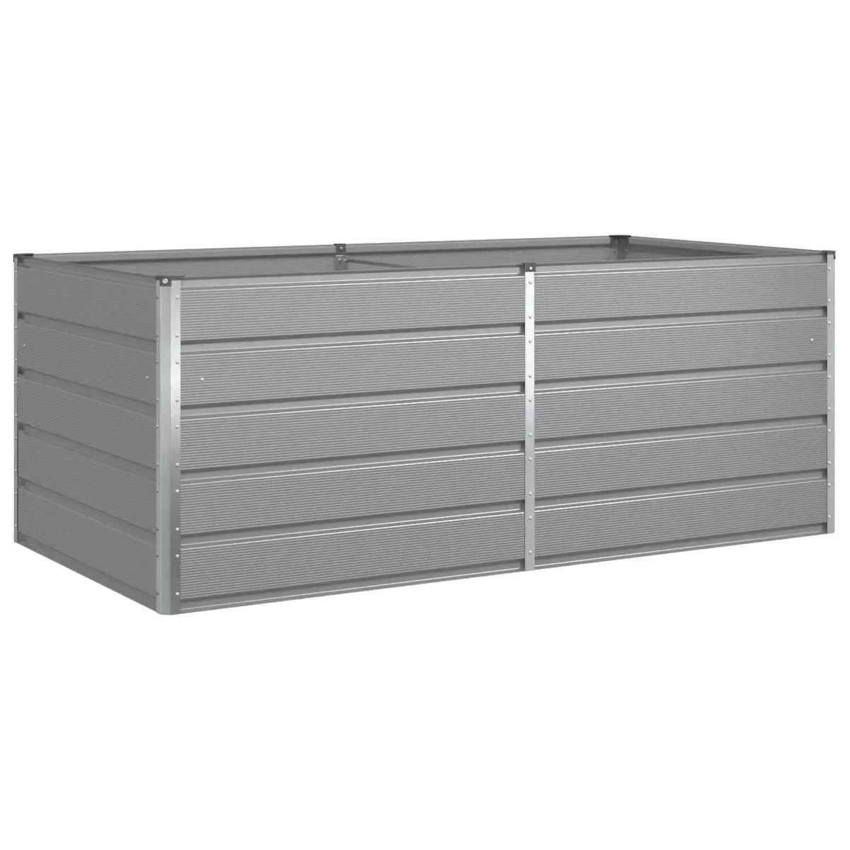 Galvanised Steel Planter Outdoor Garden Patio 195 x 100 x 75 cm Light Grey