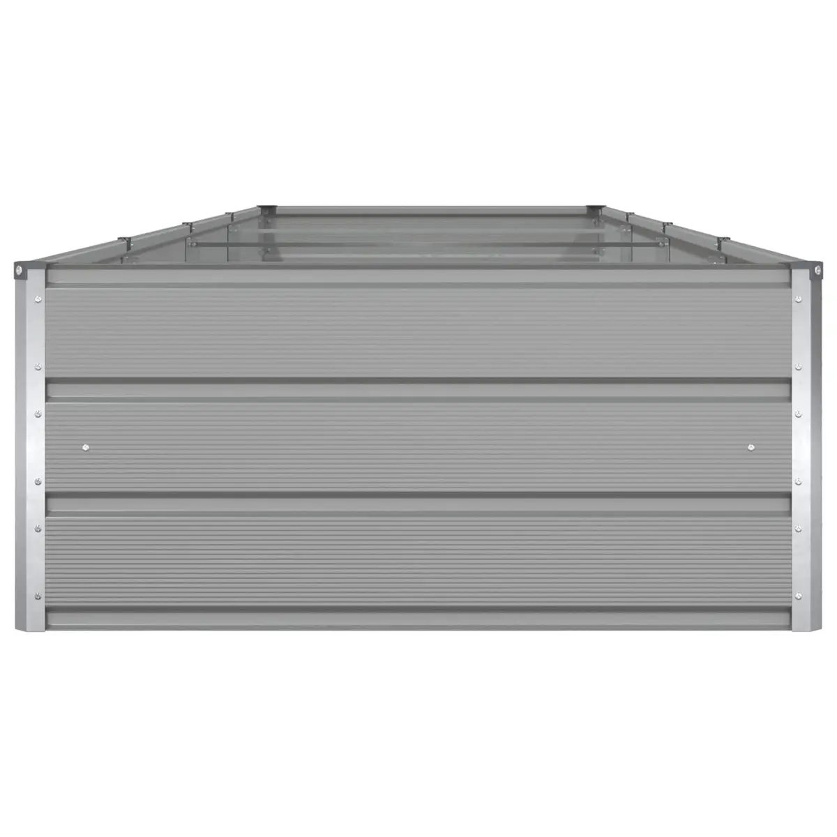 Galvanised Steel Garden Planter Outdoor Raised Bed 385 x 100 x 45 cm Light Grey