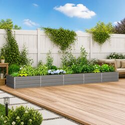 Light Grey Outdoor Planter 480x100x45cm in Steel