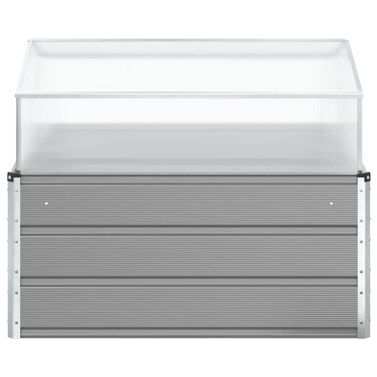 Steel Planter Outdoor Large Raised Bed 100 x 100 x 77 cm Light Grey