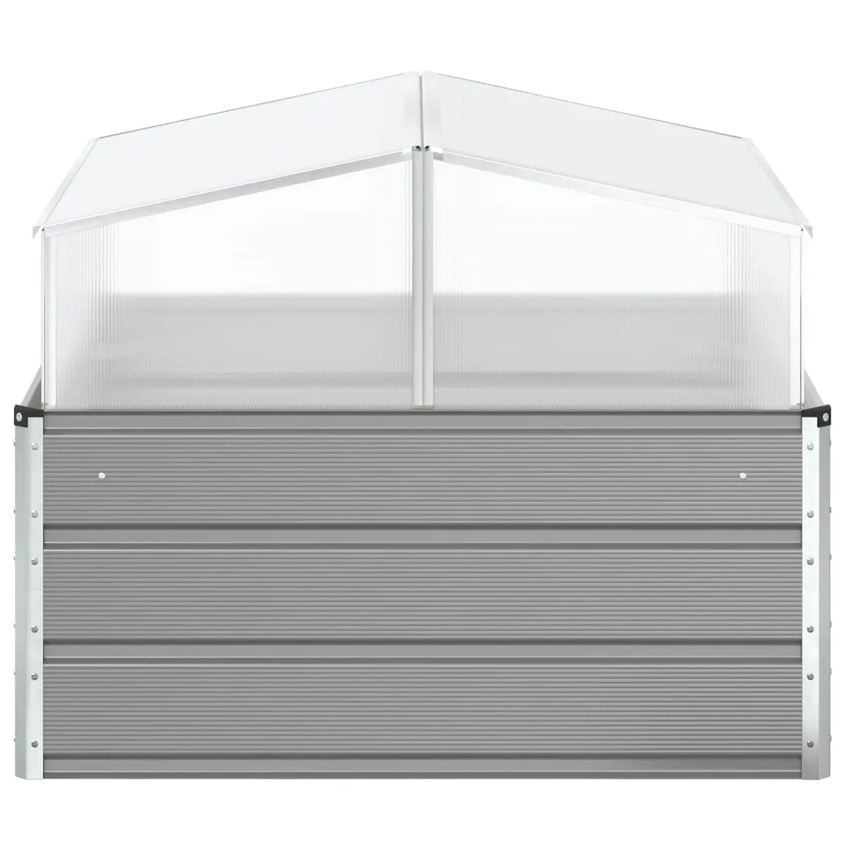 Steel Planter Outdoor Large Raised Bed 100 x 100 x 77 cm Light Grey