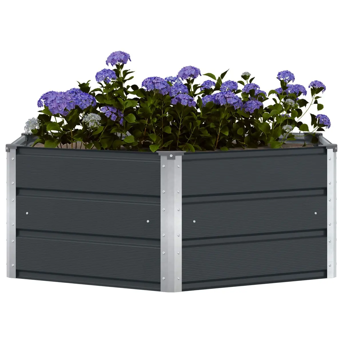 Hexagon Steel Planter Outdoor 129x129x45cm Anthracite