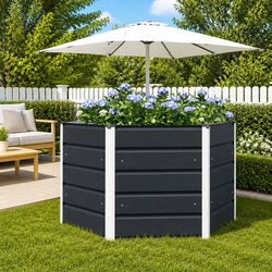 Reliable Hexagonal Steel Planter 129x129x75cm for Your Garden