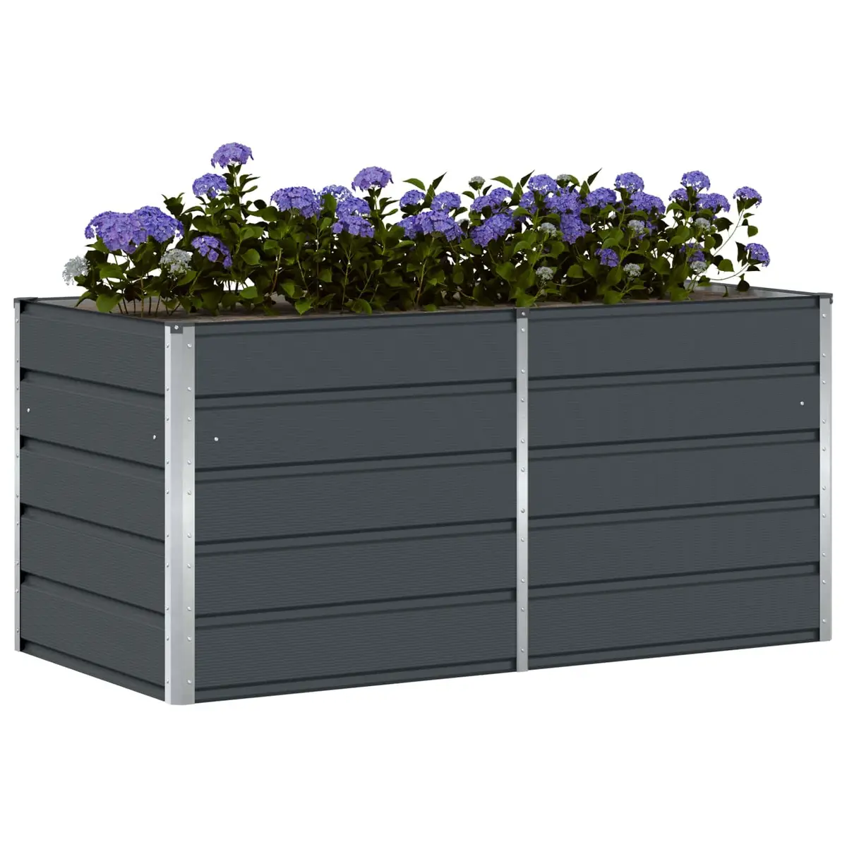 Steel Planter Anthracite 160 x 80 x 75 cm Modern Garden Outdoor Indoor Pot