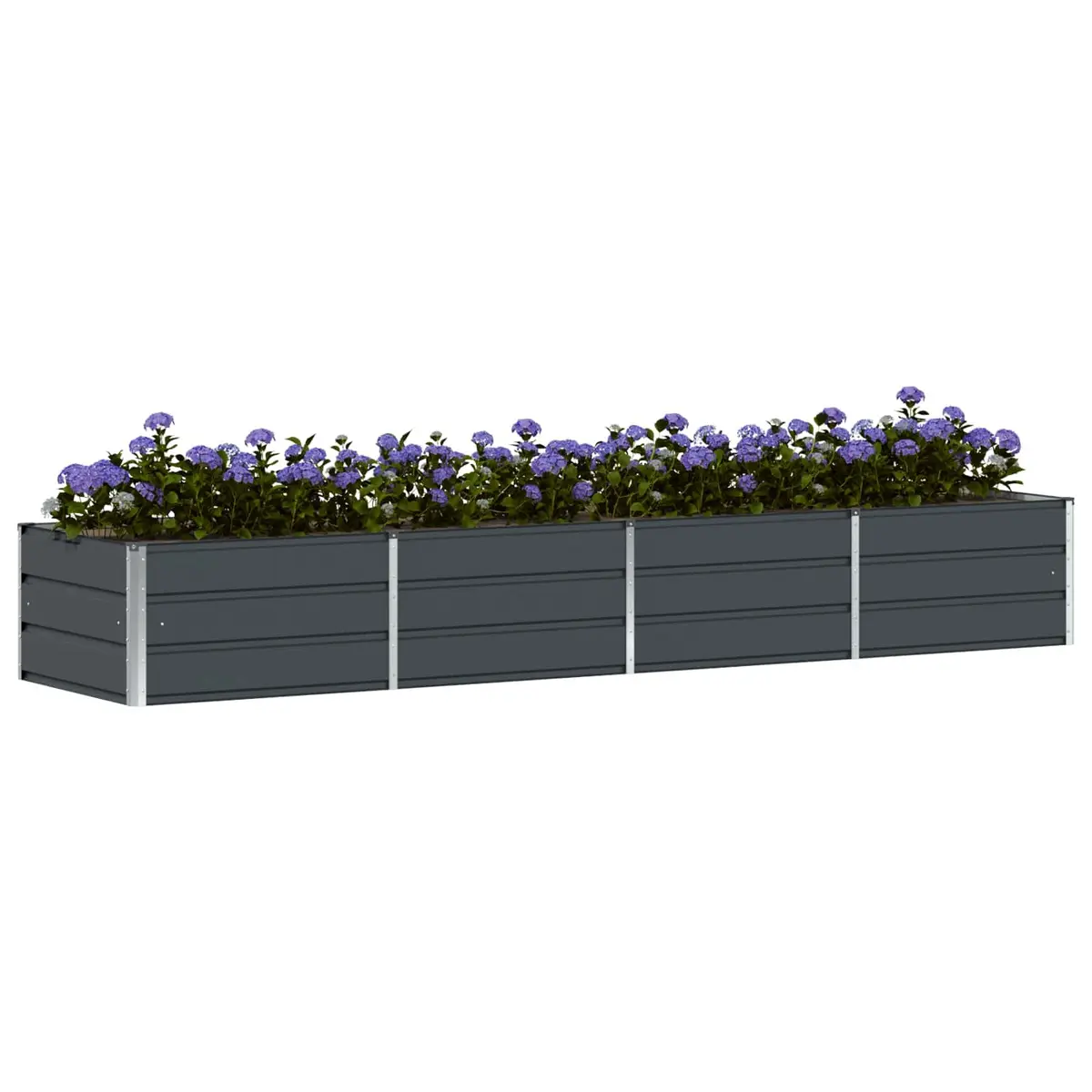 Steel Planter Anthracite 320 x 80 x 45 cm Indoor Outdoor Garden Terrace