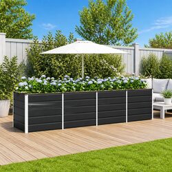 Reliable Anthracite Steel Planter 320x80x75cm