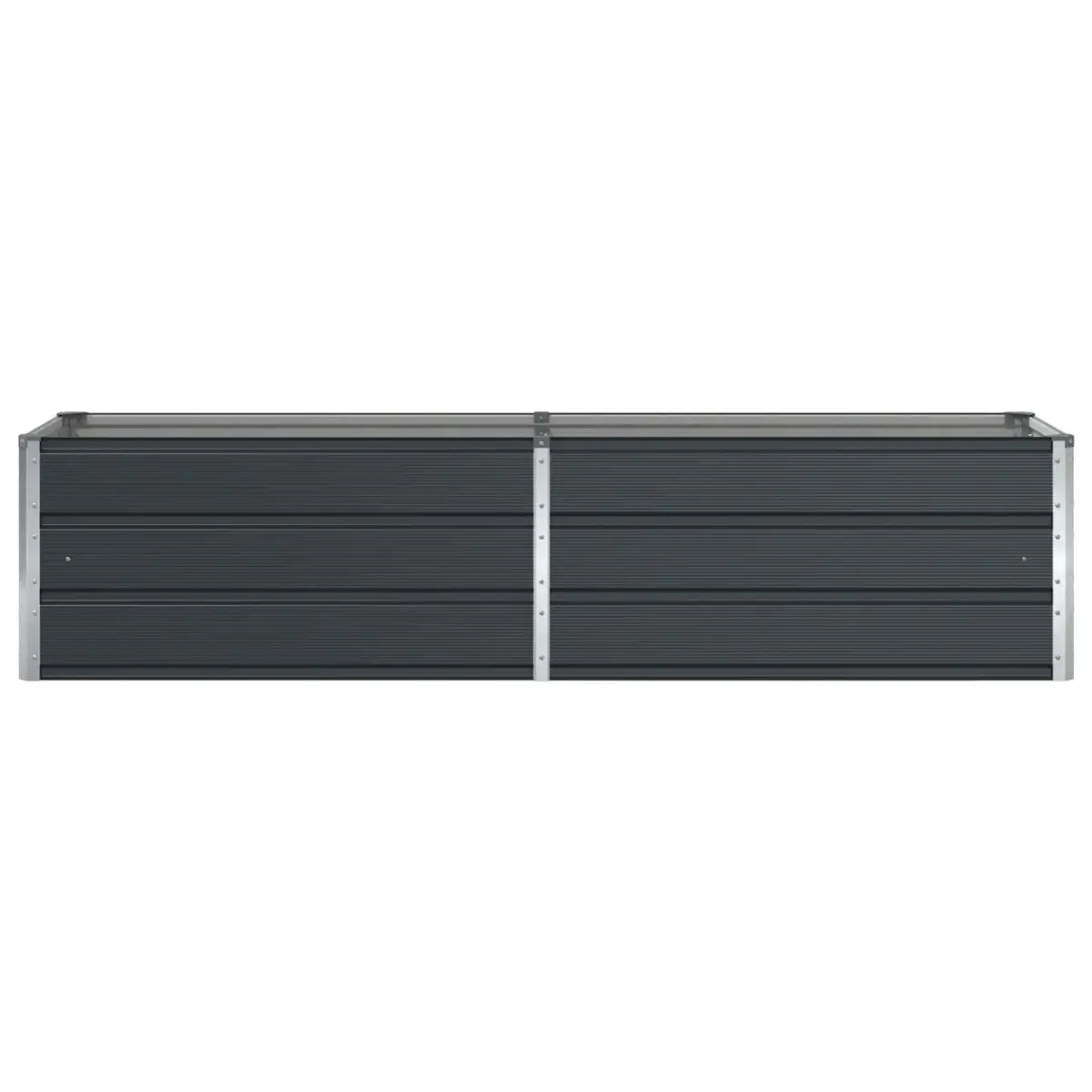 Steel Planter Outdoor Garden 195 x 50 x 45 cm Anthracite Galvanised