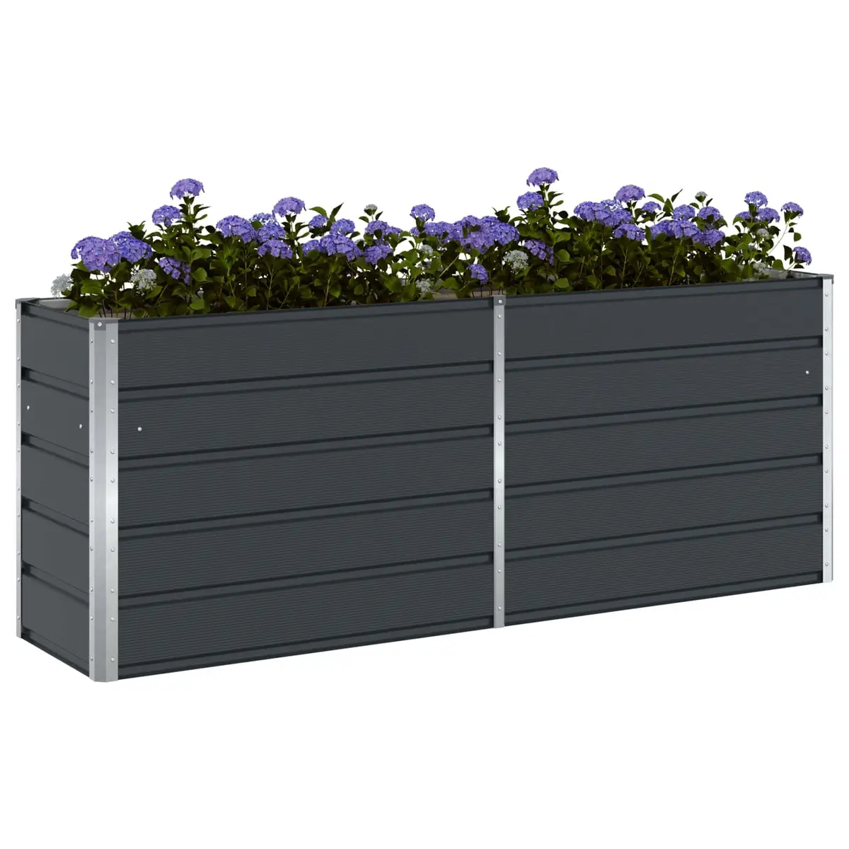 Steel Planter Garden Outdoor Pot 195 x 50 x 75 cm Anthracite
