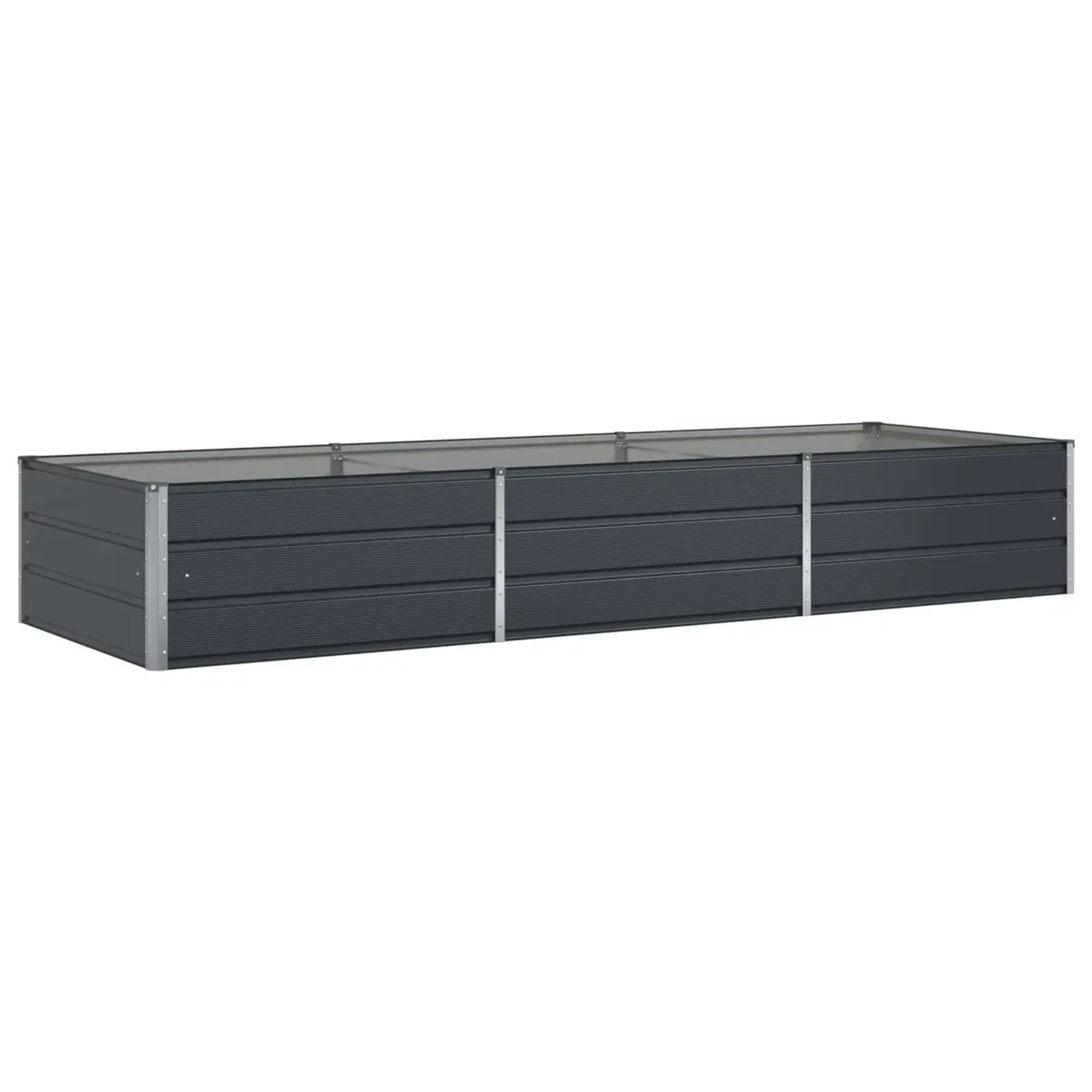 Large Steel Planter Anthracite 290 x 100 x 45 cm Galvanised Outdoor Garden