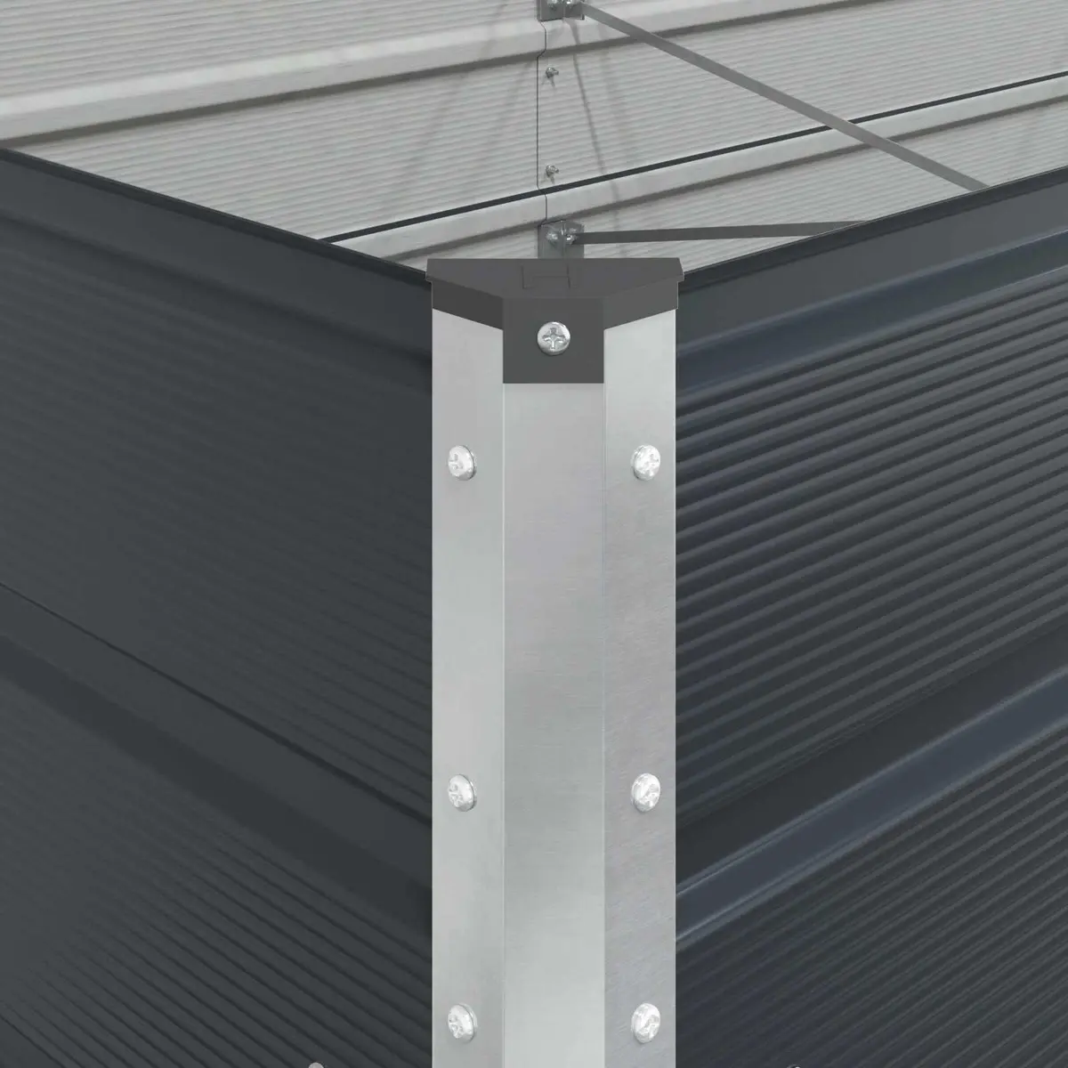 Large Steel Planter Anthracite 290 x 100 x 45 cm Galvanised Outdoor Garden