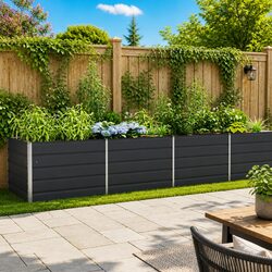Reliable Anthracite Steel Planter 385 x 100 x 75 cm